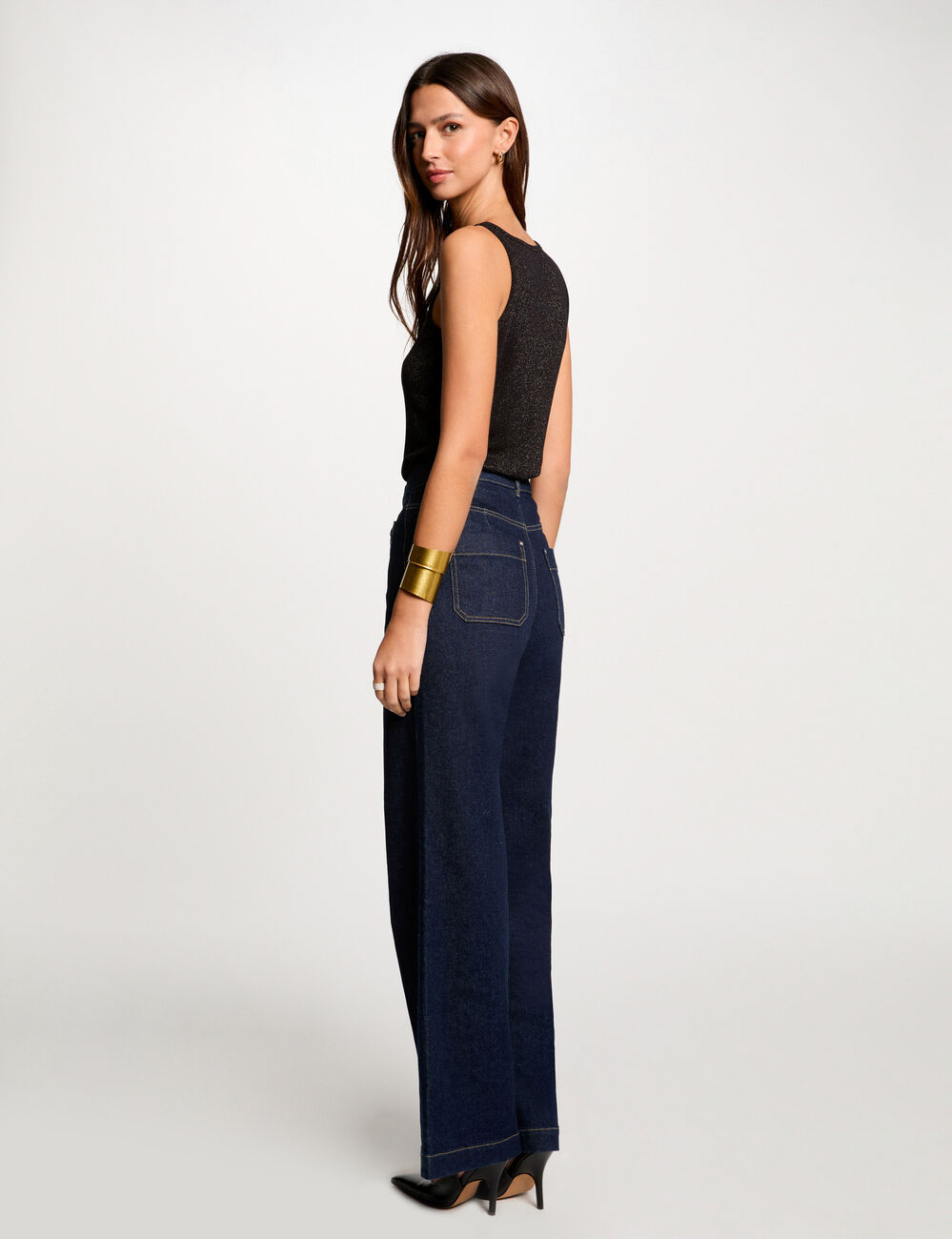 Top con tirantes finos negro mujer