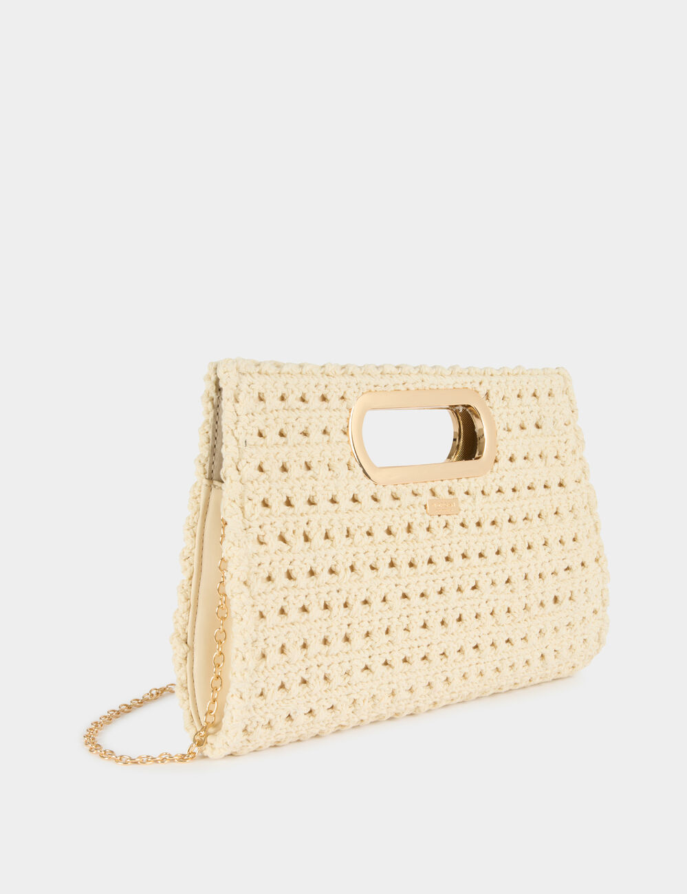 Bolsita de punto marfil mujer