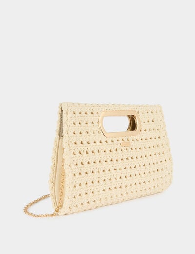 Bolsita de punto marfil mujer