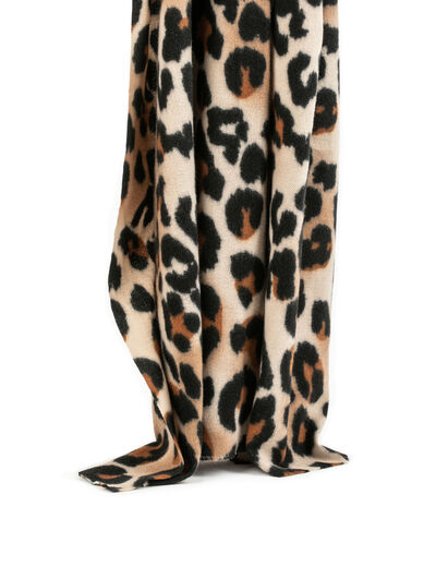 Bufanda con estampado de leopardo arena mujer