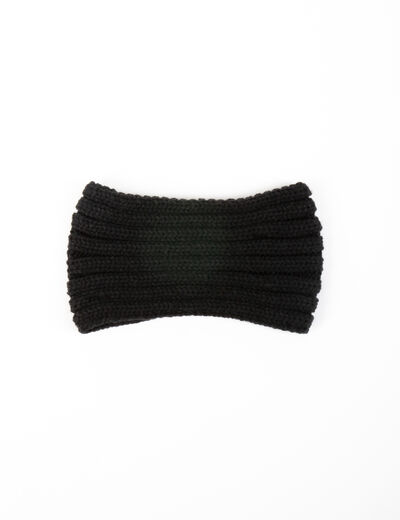 Diadema con detalle de perlas negro mujer