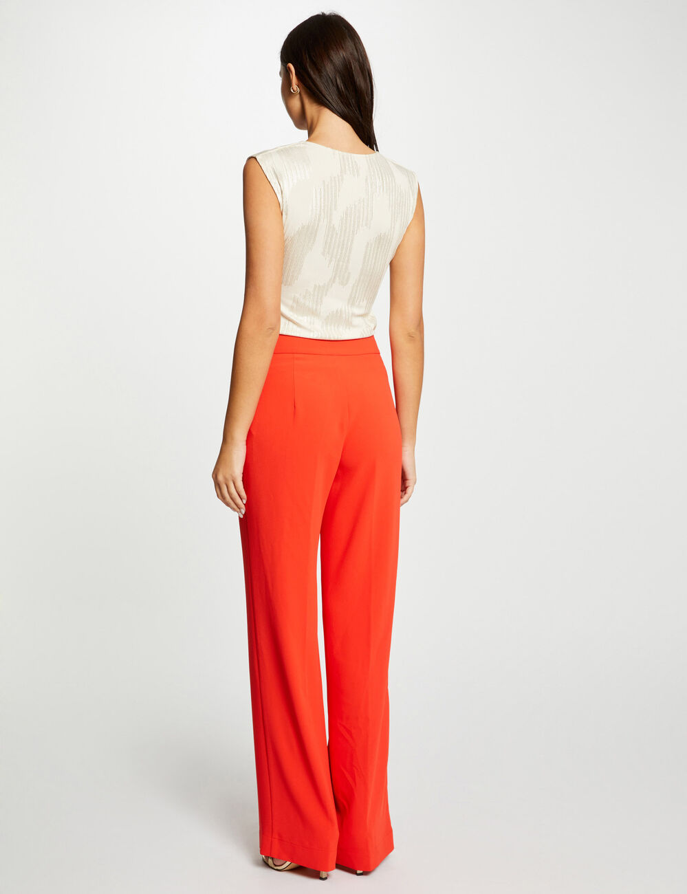 Top sin mangas acanalado multicolor mujer