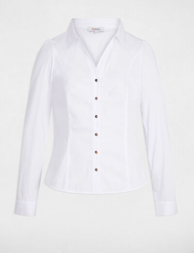 Camisa manga larga blanco mujer