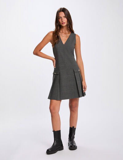 Vestido ajustado tipo pichi gris moyen mujer