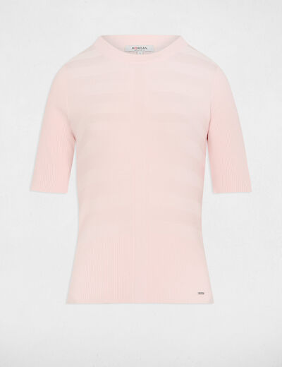 Jersey manga corta rosa claro mujer