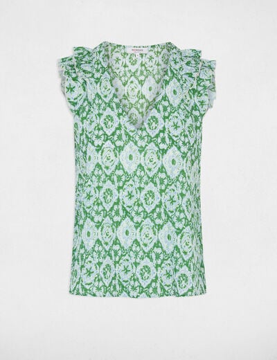 Top sin mangas con cuello en v multicolor mujer