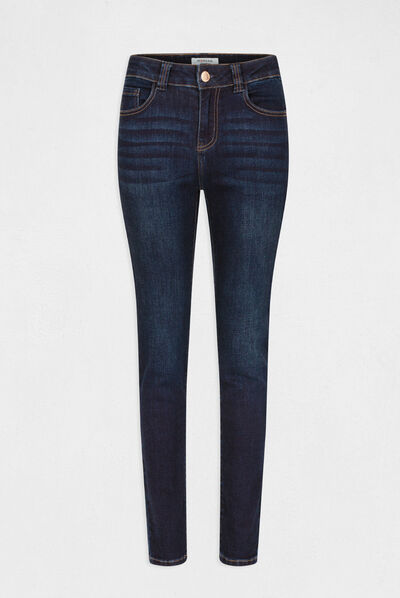 Vaquero slim talle alto vaquero en bruto mujer