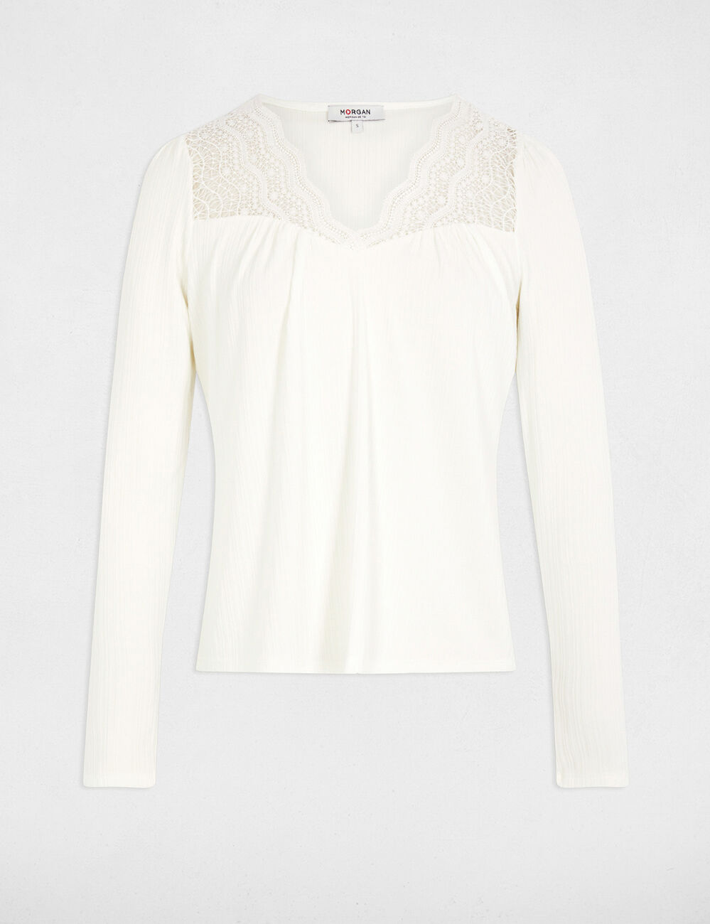 Camiseta manga larga blanco mujer