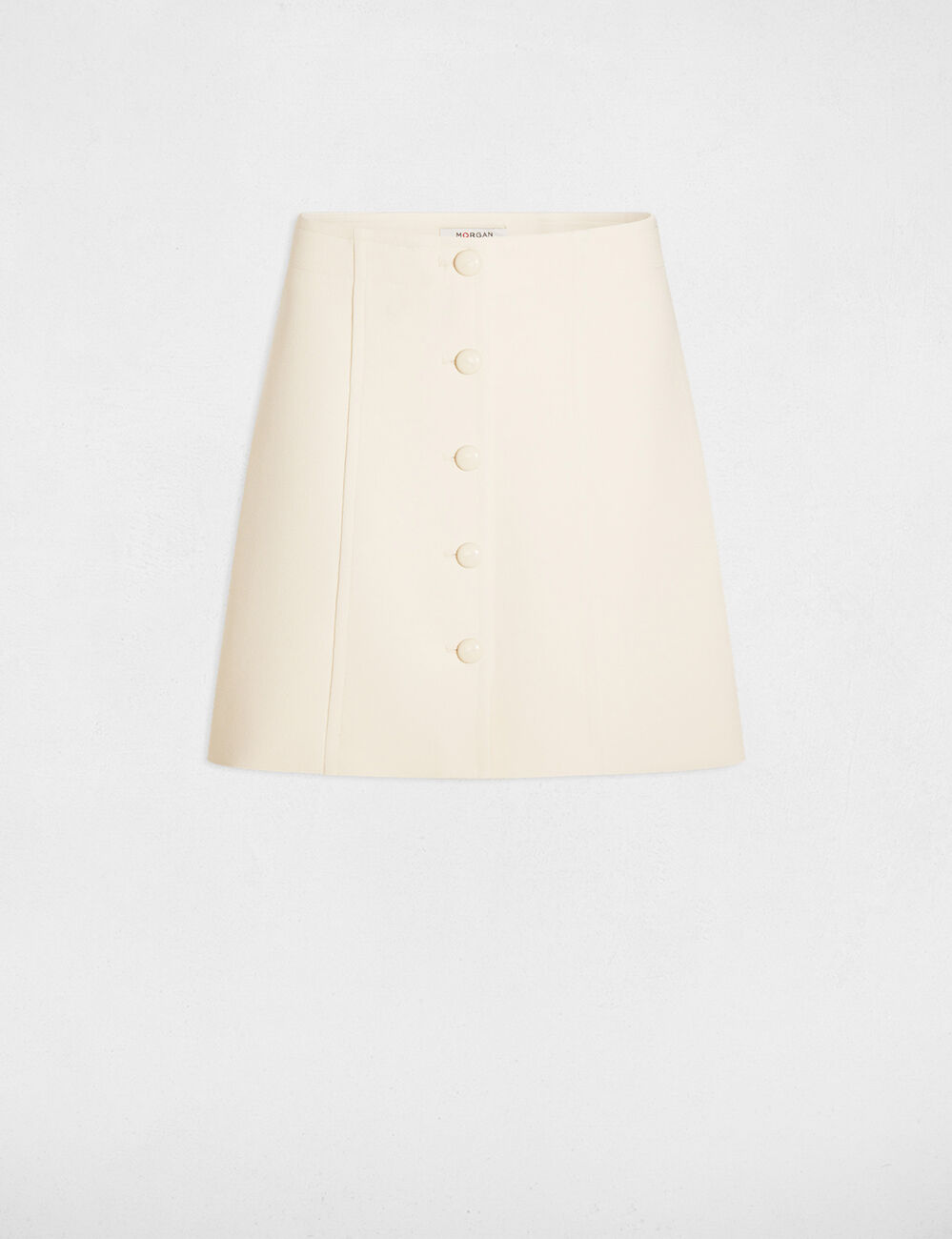 Falda corta ajustada creme mujer