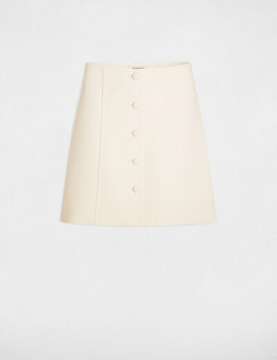 Falda corta ajustada creme mujer