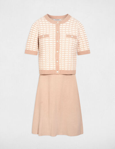 Vestido de punto efecto 2 en 1 topo mujer