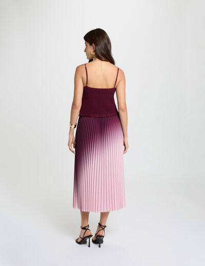 Crop top tirantes finos ciruela mujer