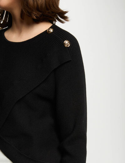 Jersey cuello redondo negro mujer