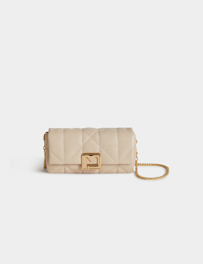 Bolso cartera de mano marfil mujer