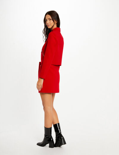 Falda recta con cremallera rojo mujer