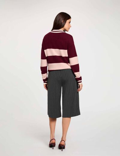 Bermuda de talle alto a rayas mujer