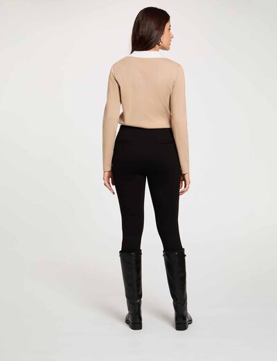Pantal&oacute;n legging liso negro mujer