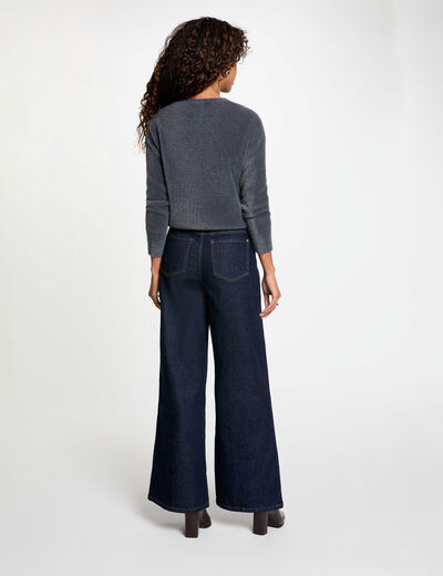 Jersey con cuello redondo y botones mujer