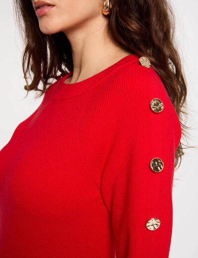 Jersey cuello barco rojo mujer