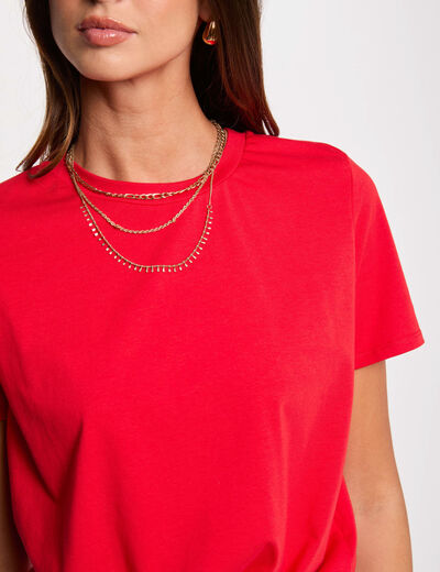 Camiseta manga corta rojo mujer