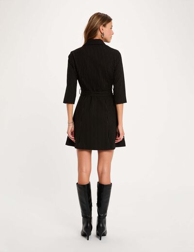 Vestido corto ajustado negro mujer