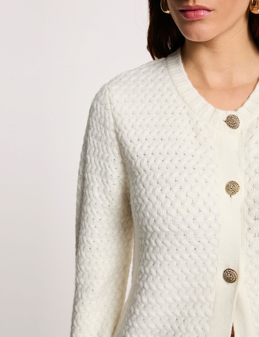 Chaleco recto cuello redondo blanco mujer
