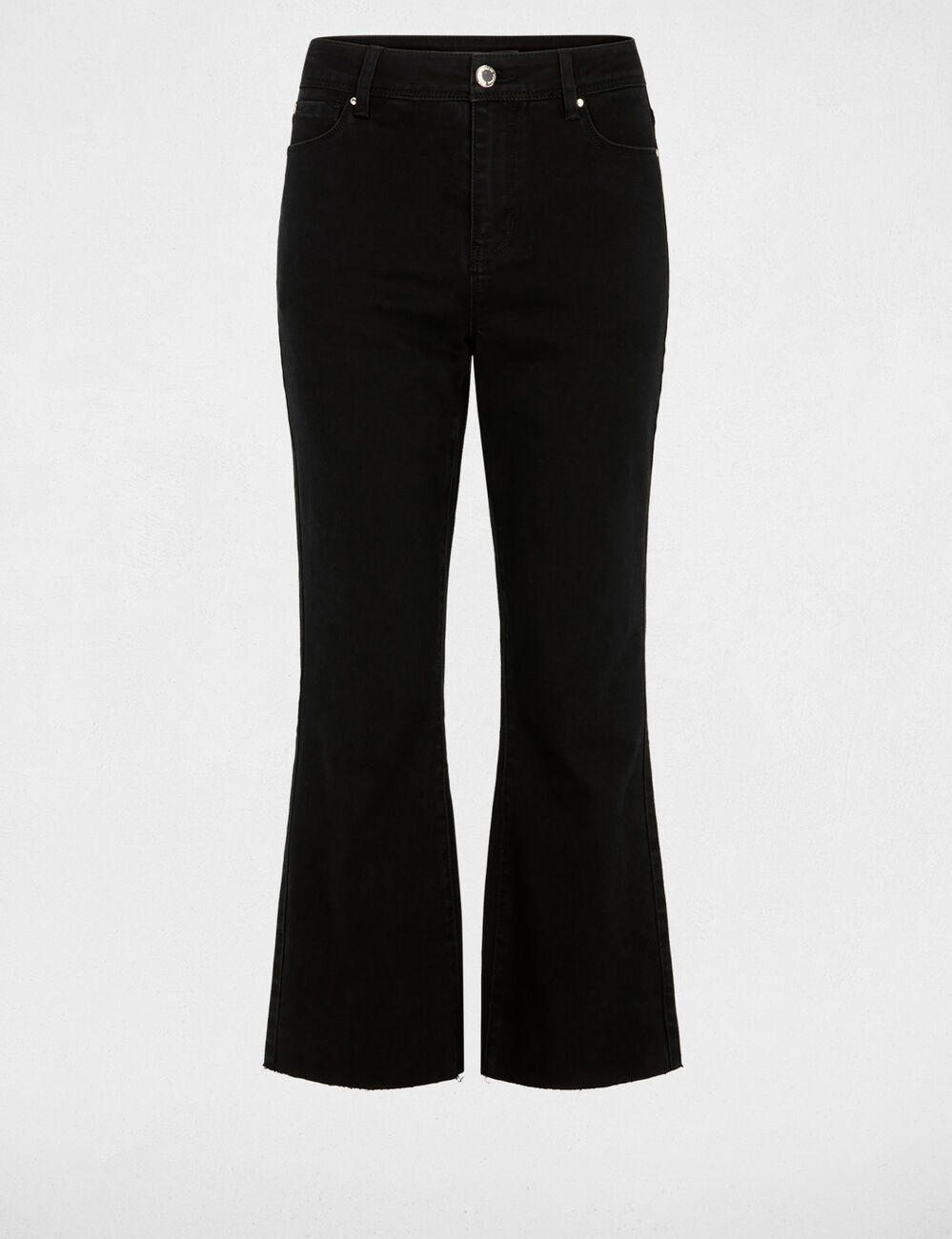 Vaqueros flare 7/8 negro mujer