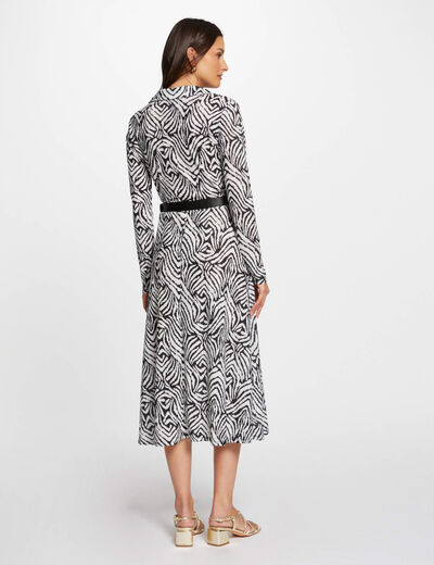 Vestido midi recto estampado multico mujer