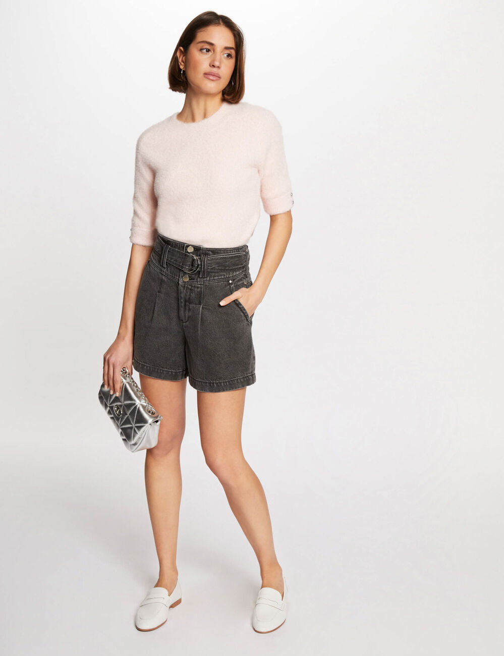Jersey manga corta rosa mujer