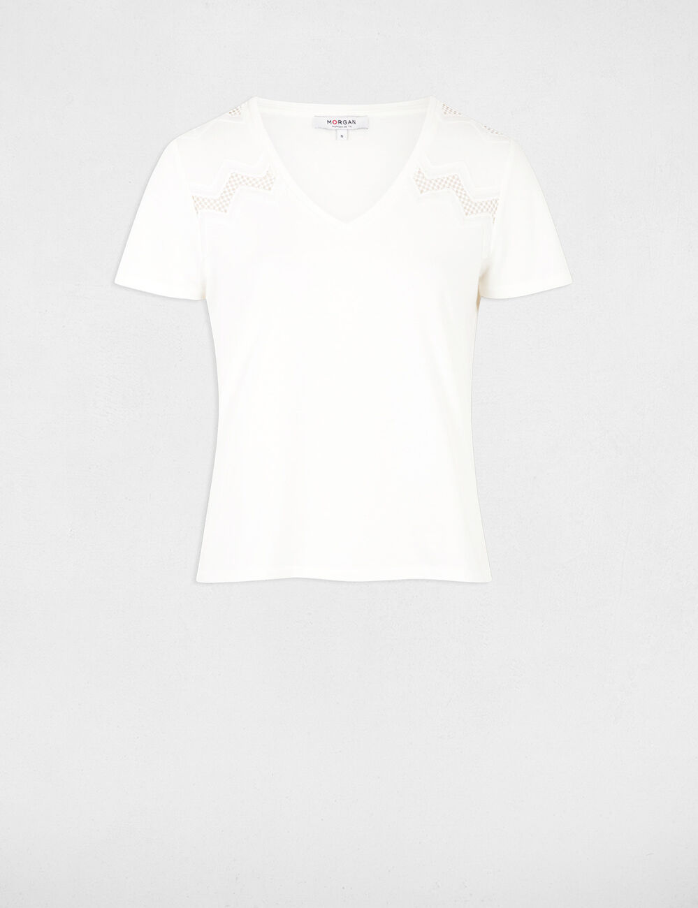 Camiseta manga corta blanco mujer