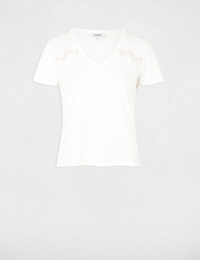 Camiseta manga corta blanco mujer