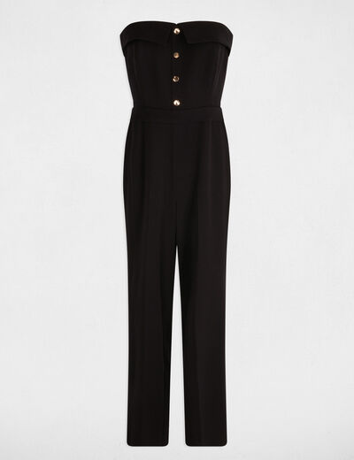 Mono largo escote corpiño negro mujer