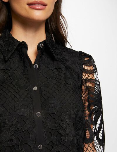 Camisa manga larga negro mujer