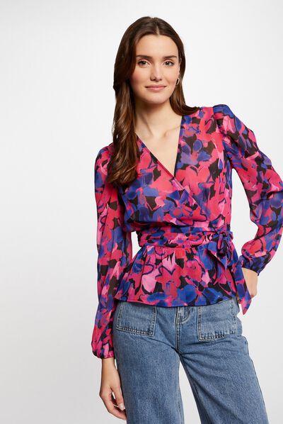 Top cruzado estampado floral multico mujer