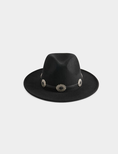 Sombrero detalles western negro mujer