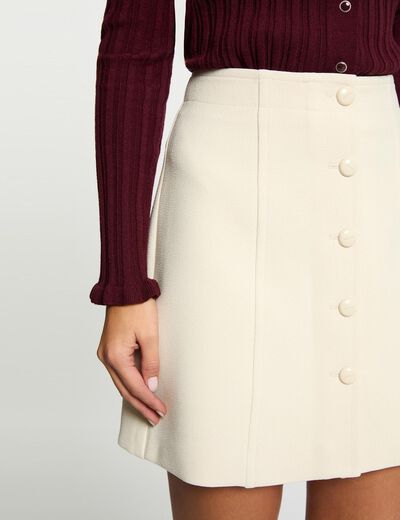 Falda corta ajustada creme mujer