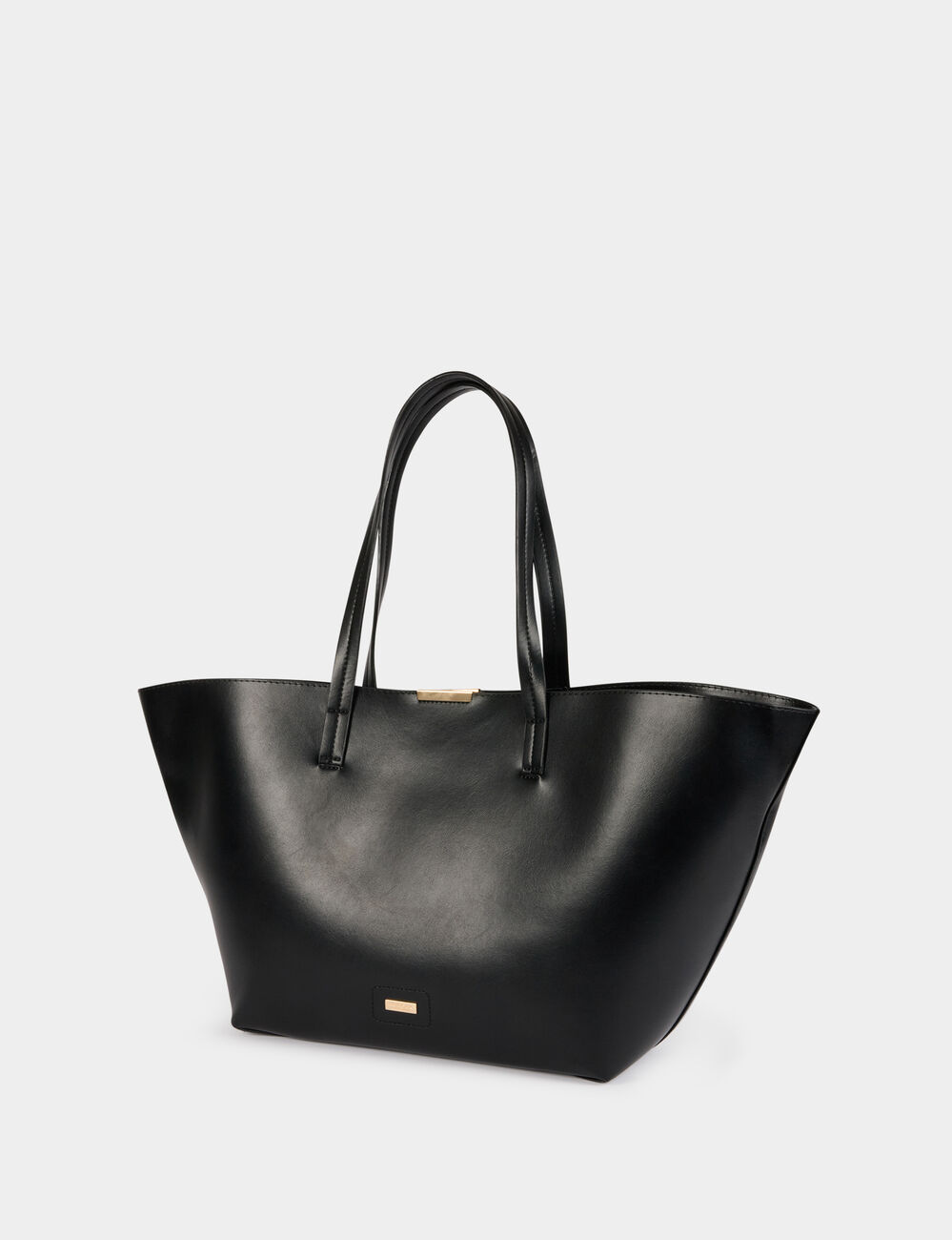 Bolso shopper de trapecio negro mujer