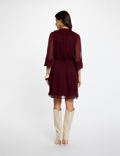 Vestido corto ajustado ciruela mujer