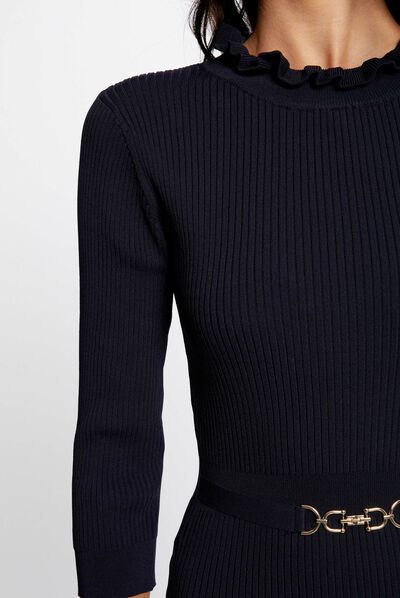 Vestido de punto ajustado con adorno marino mujer