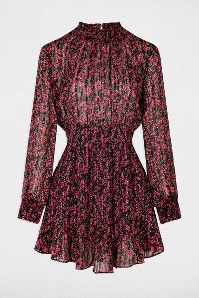 Vestido entallado estampado floral multico mujer