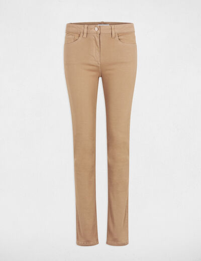 Pantalón recto cámel mujer
