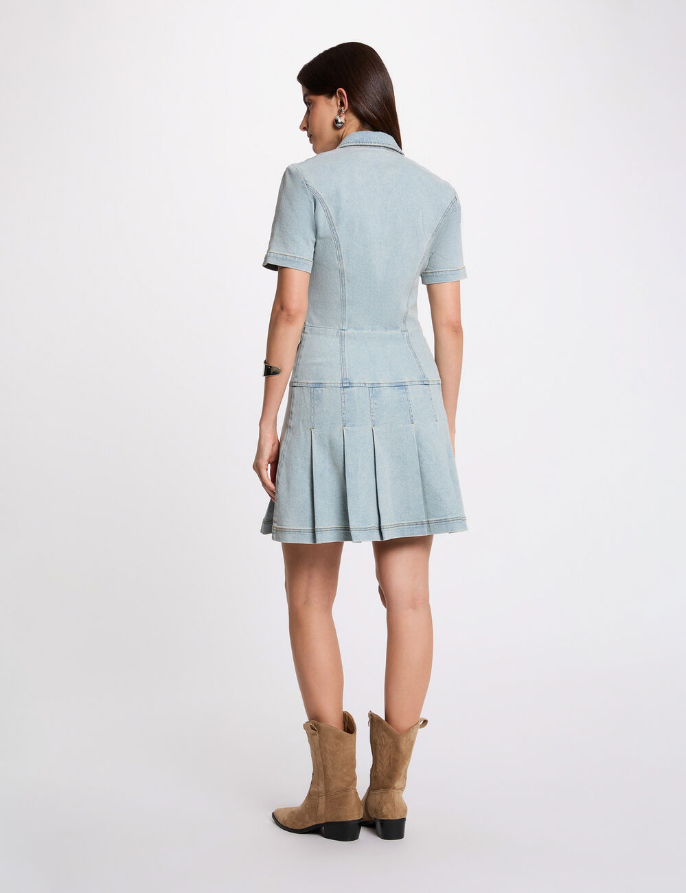 Vestido corto evas&eacute; vaquero denim descolorido mujer