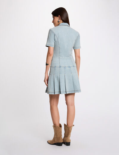 Vestido corto evas&eacute; vaquero denim descolorido mujer