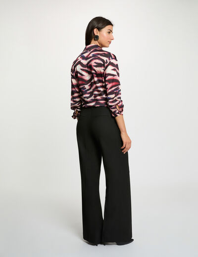 Camisa fluida con cuello abierto multicolor mujer