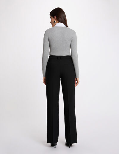 Jersey 2 en 1 con cuello vuelto gris claro mujer