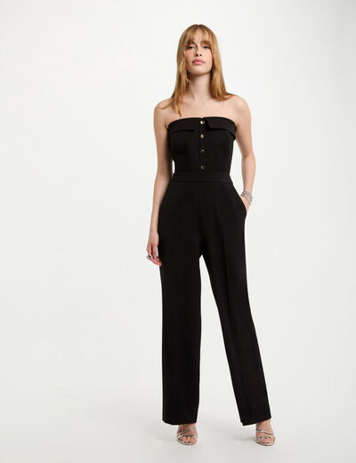 Mono largo escote corpiño negro mujer