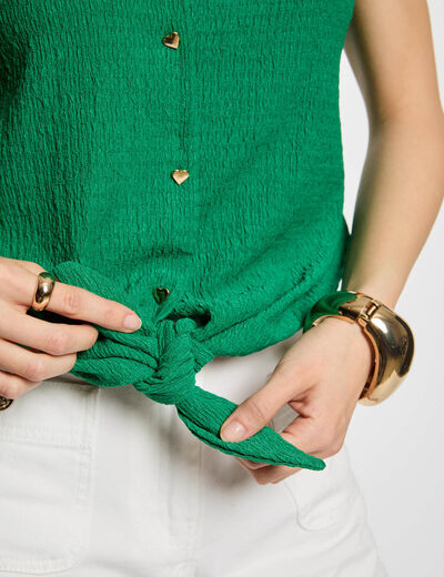 Top con tirantes finos verde mujer