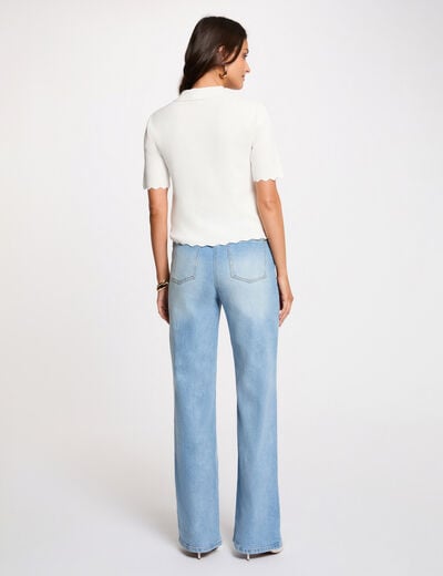 Jersey calado bordado blanco mujer