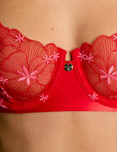 Sujetador con aros rojo mujer