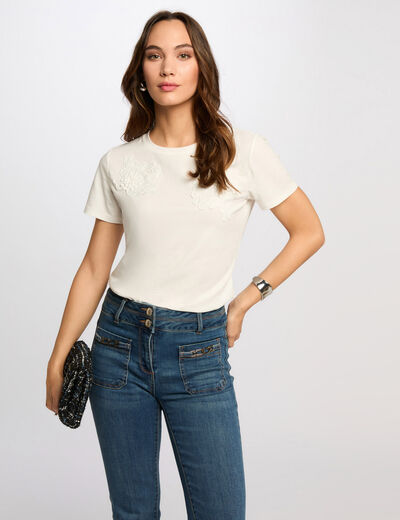 Camiseta manga corta blanco mujer